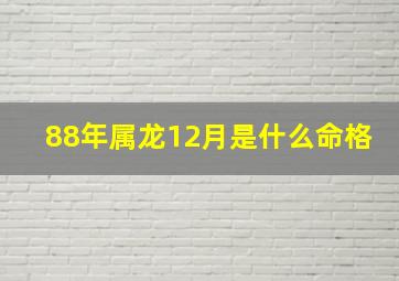 88年属龙12月是什么命格