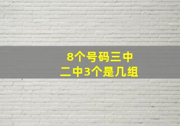 8个号码三中二中3个是几组