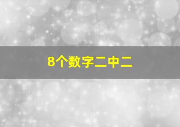 8个数字二中二