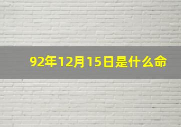 92年12月15日是什么命