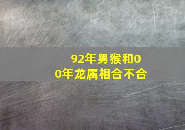 92年男猴和00年龙属相合不合