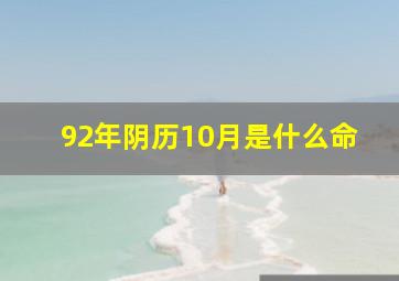 92年阴历10月是什么命