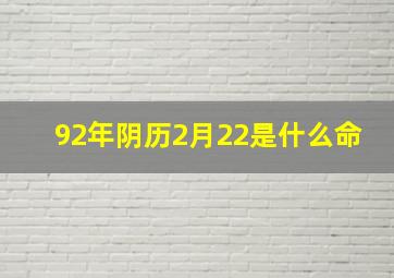 92年阴历2月22是什么命