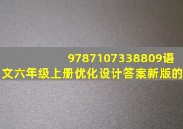 9787107338809语文六年级上册优化设计答案新版的