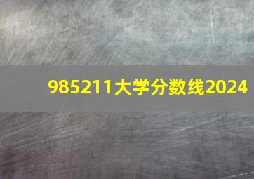 985211大学分数线2024