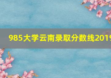 985大学云南录取分数线2019