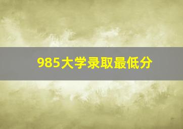 985大学录取最低分