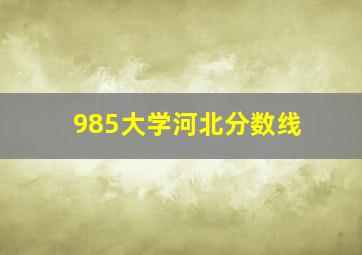 985大学河北分数线