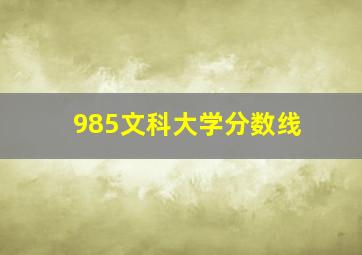 985文科大学分数线