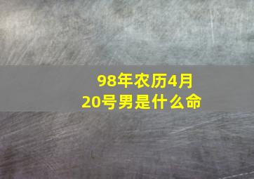 98年农历4月20号男是什么命