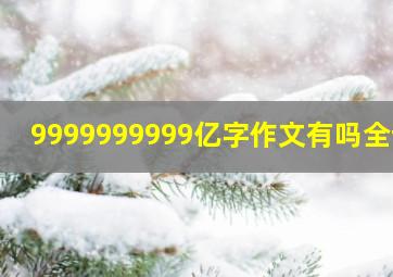 9999999999亿字作文有吗全部