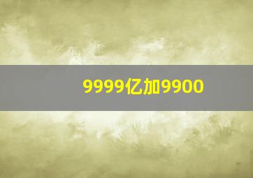 9999亿加9900