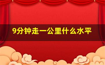 9分钟走一公里什么水平