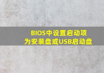 BIOS中设置启动项为安装盘或USB启动盘