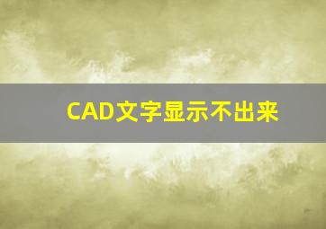 CAD文字显示不出来