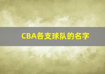 CBA各支球队的名字