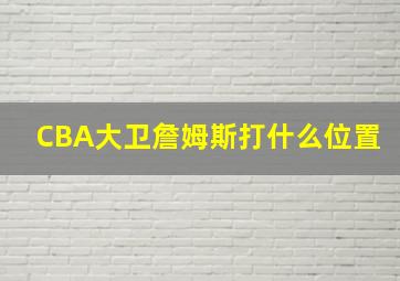 CBA大卫詹姆斯打什么位置