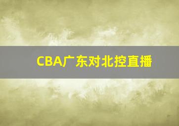 CBA广东对北控直播