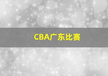 CBA广东比赛