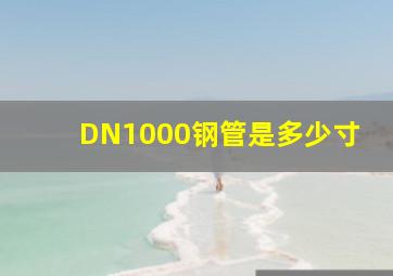 DN1000钢管是多少寸