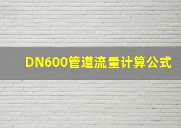 DN600管道流量计算公式