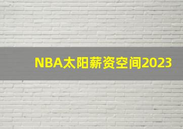 NBA太阳薪资空间2023