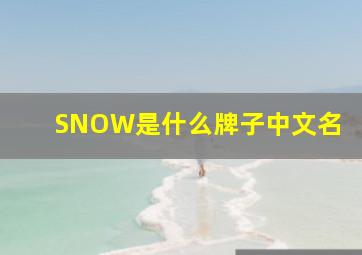 SNOW是什么牌子中文名