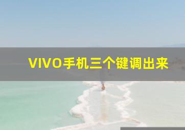 VIVO手机三个键调出来