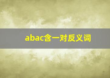 abac含一对反义词