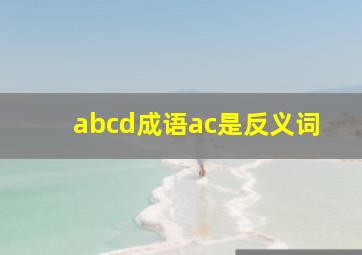 abcd成语ac是反义词