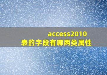 access2010表的字段有哪两类属性