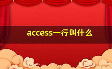 access一行叫什么