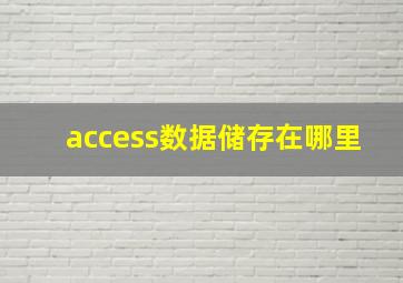 access数据储存在哪里