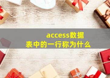 access数据表中的一行称为什么