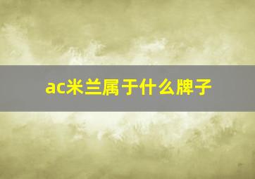 ac米兰属于什么牌子