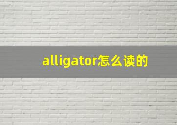 alligator怎么读的