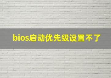 bios启动优先级设置不了