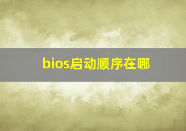 bios启动顺序在哪