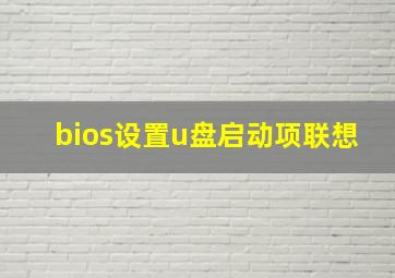 bios设置u盘启动项联想