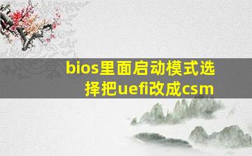 bios里面启动模式选择把uefi改成csm