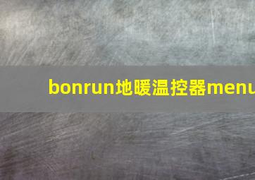 bonrun地暖温控器menu