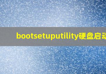 bootsetuputility硬盘启动