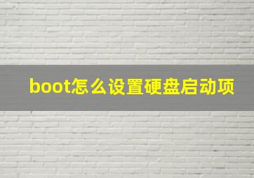 boot怎么设置硬盘启动项