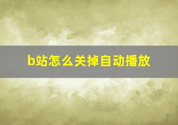 b站怎么关掉自动播放