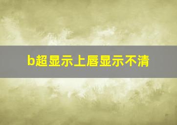 b超显示上唇显示不清