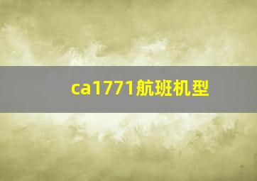 ca1771航班机型