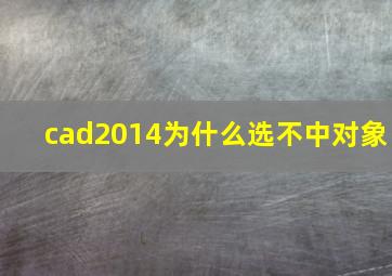 cad2014为什么选不中对象