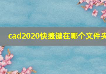 cad2020快捷键在哪个文件夹