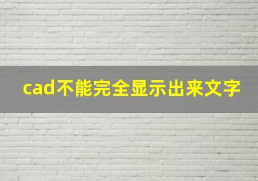 cad不能完全显示出来文字