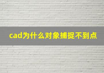 cad为什么对象捕捉不到点